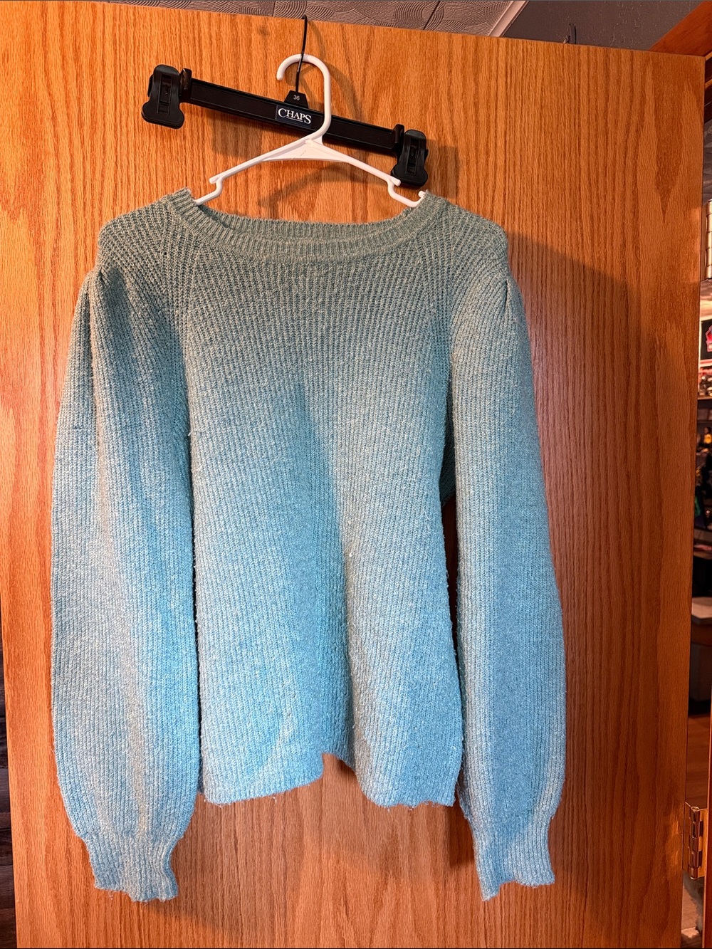Marled Light Teal Blue Crewneck Sweater